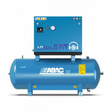 Compresseur silencieux à double piston ABAC LN1 A39B 270 M3 DOL | 10 bar | 3 CV/2,2 kW | 393 l/min | 270 l