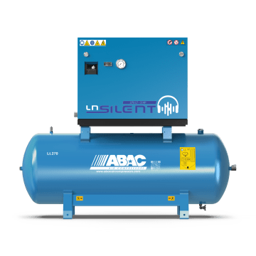 Cichy kompresor dwutłokowy ABAC LN1 A49B 270 T5,5 DOL | 11 bar | 5.5 KM / 4.0 kW | 598 l/min | 270l | 400V Cichy kompresor dwutłokowy ABAC LN1 A49B 270 T5,5 DOL | 11 bar | 5.5 KM / 4.0 kW | 598 l/min | 270l | 400V